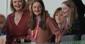 Liz Truss with her daughters, Frances and Liberty