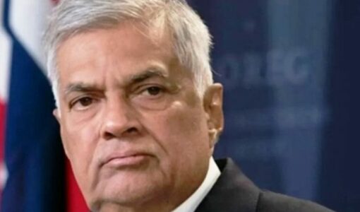 Ranil Wickremesinghe during a conference